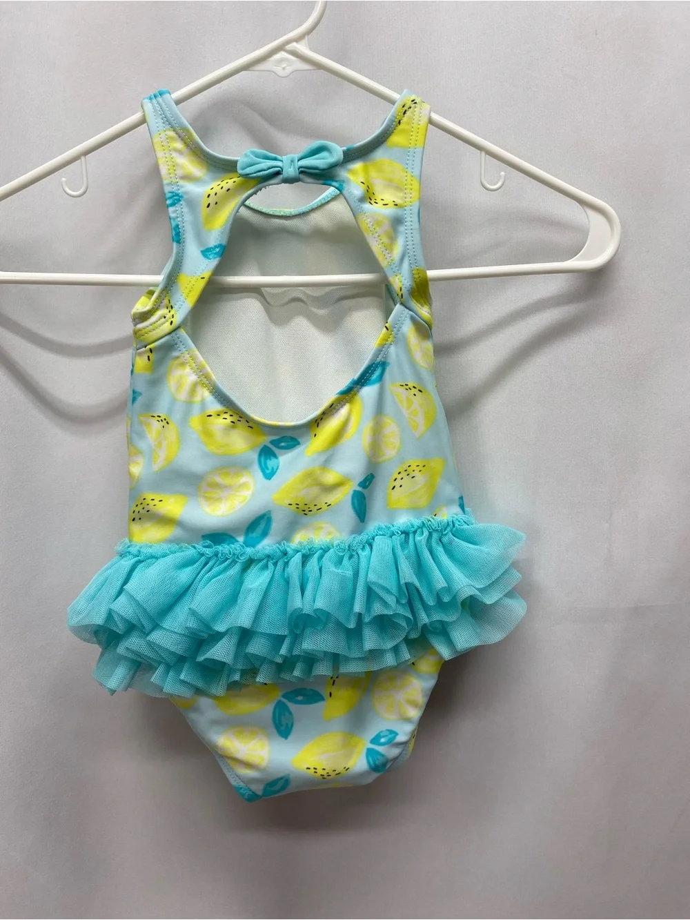 Lemon ruffle bathing suit girls 12-18 months blue yellow ballerina swimsuit